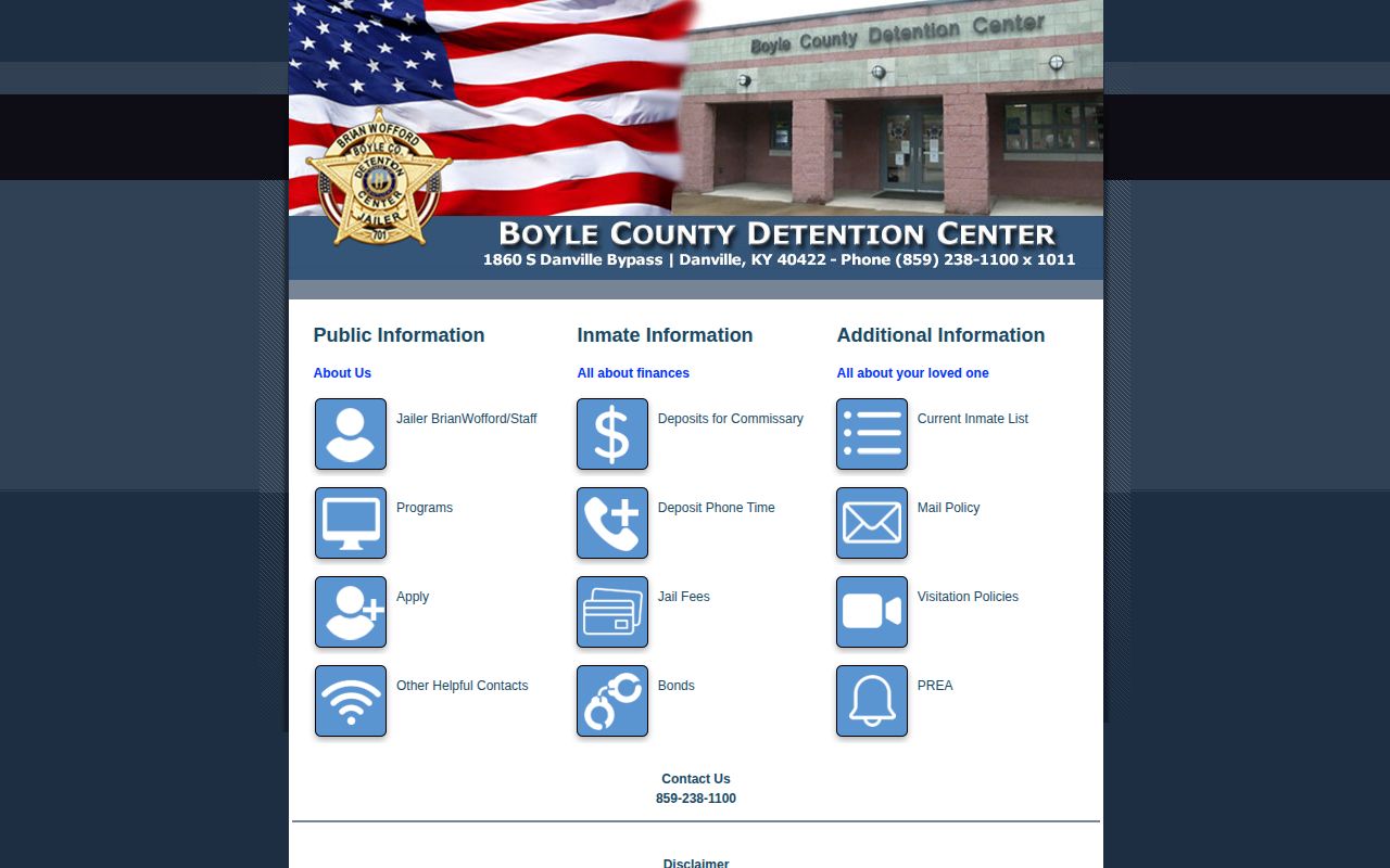 Boyle County current inmate list entry point for released inmate verification